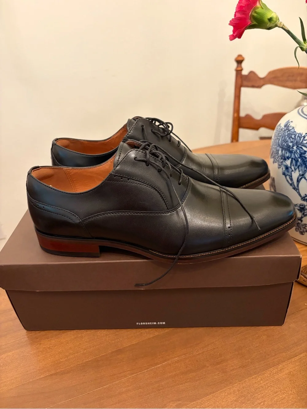 Florsheim Sorrento Cap Toe Oxford Black Leather Dress Shoes